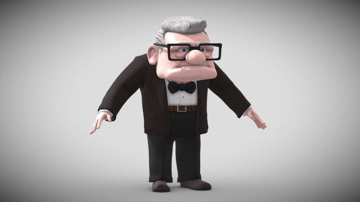 Carl Fredricksen - cartoon character with big nose and glasses