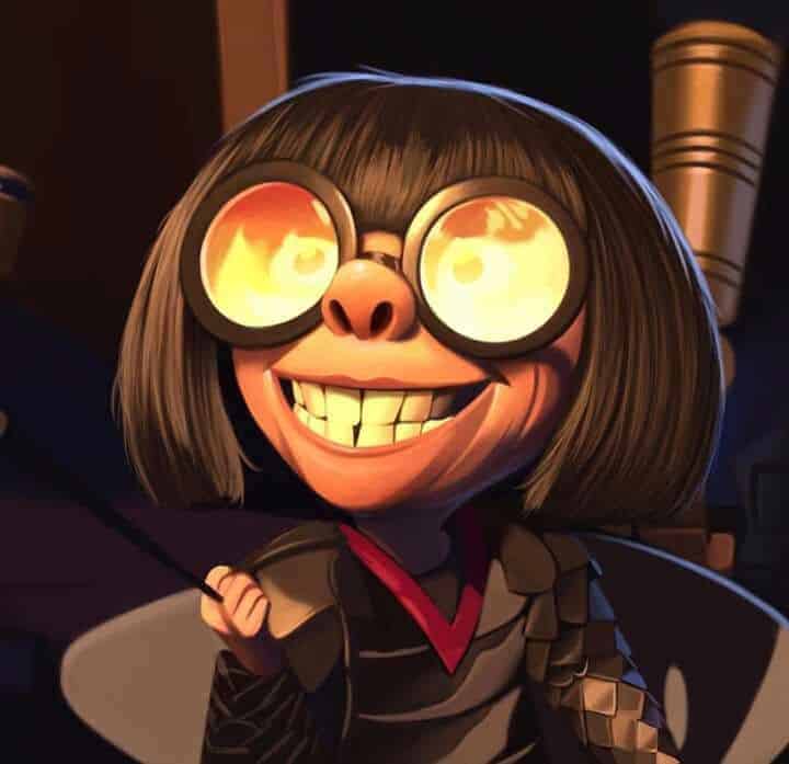 Edna Mode Girl Cartoon With Big Smile And Teeth