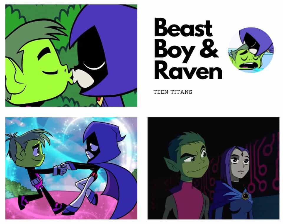 Beast Boy and Raven Sweet cartoon Couple