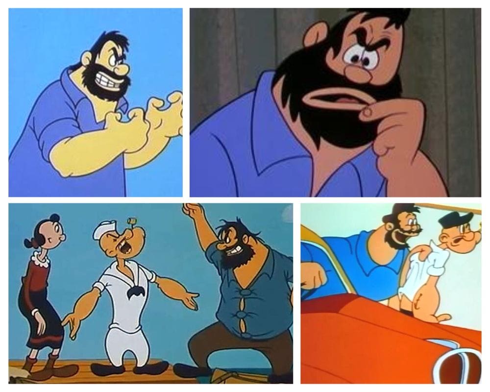 Bluto - Popeye - cartoon characters with beards
