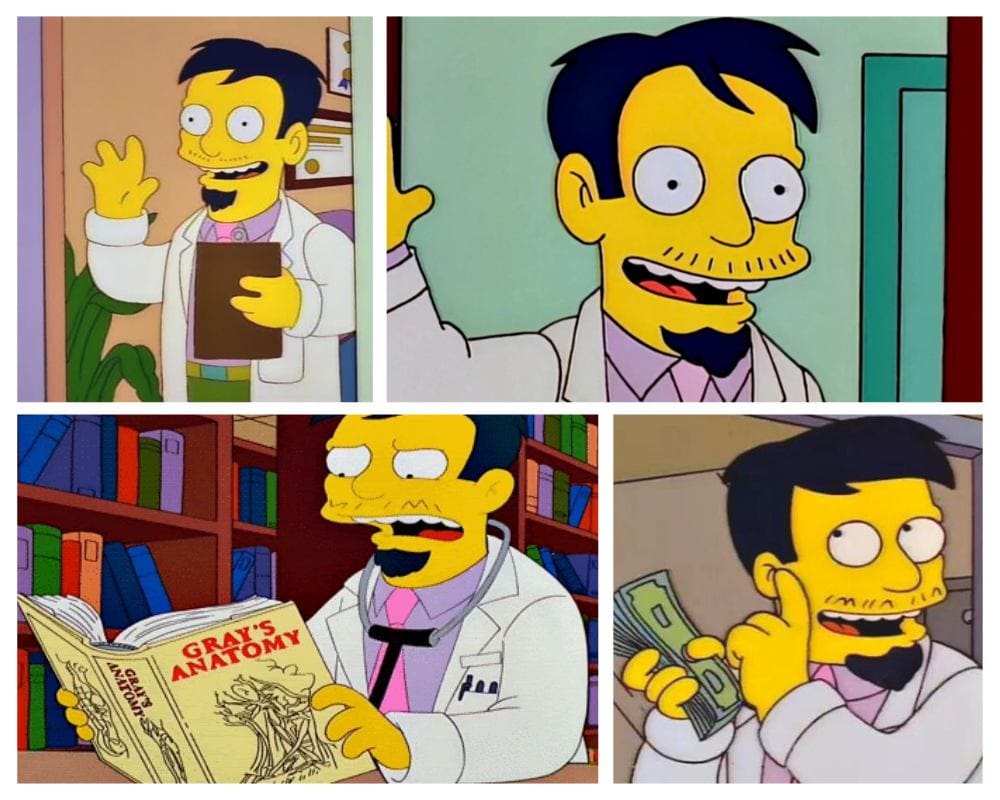 Dr. Nick Riviera- Simpsons - characters with goatees