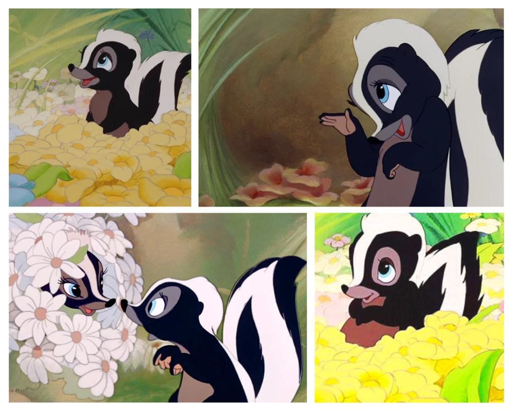 Flower - Bambi - skunk cartoon characters