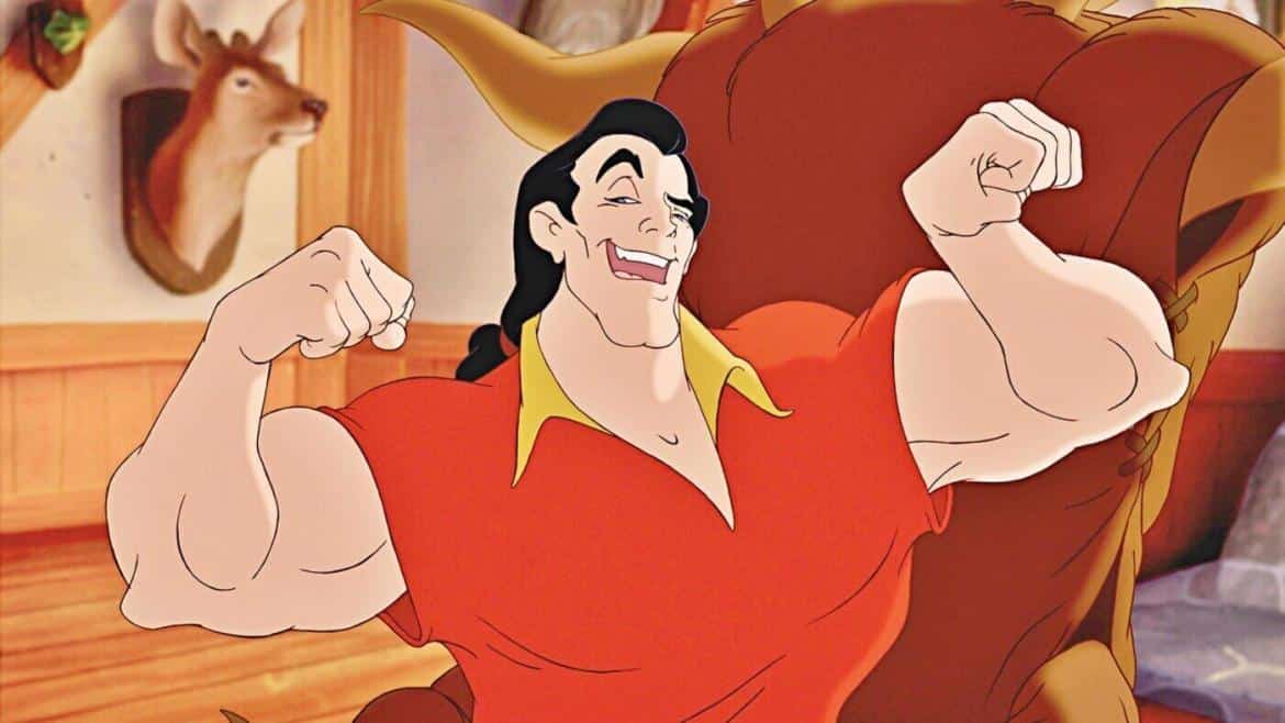 Gaston - Beauty and the Beast - muscle man cartoon character with abs