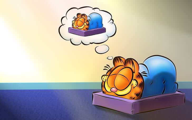 Garfield - sleepy cartoon character