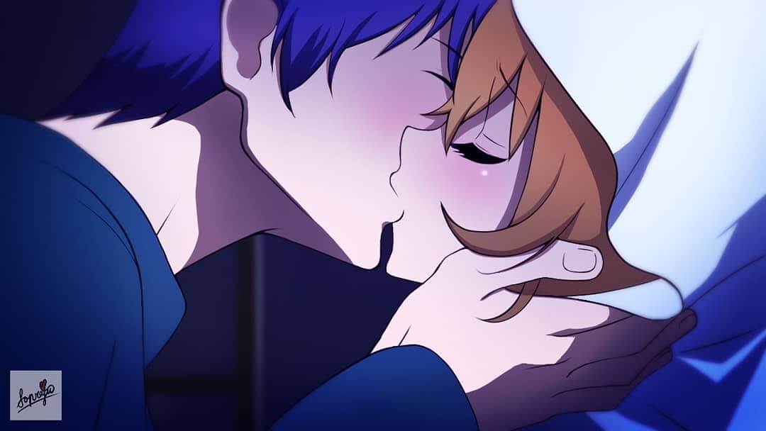 Taiga Aisaka & Ryuuji -anime making out