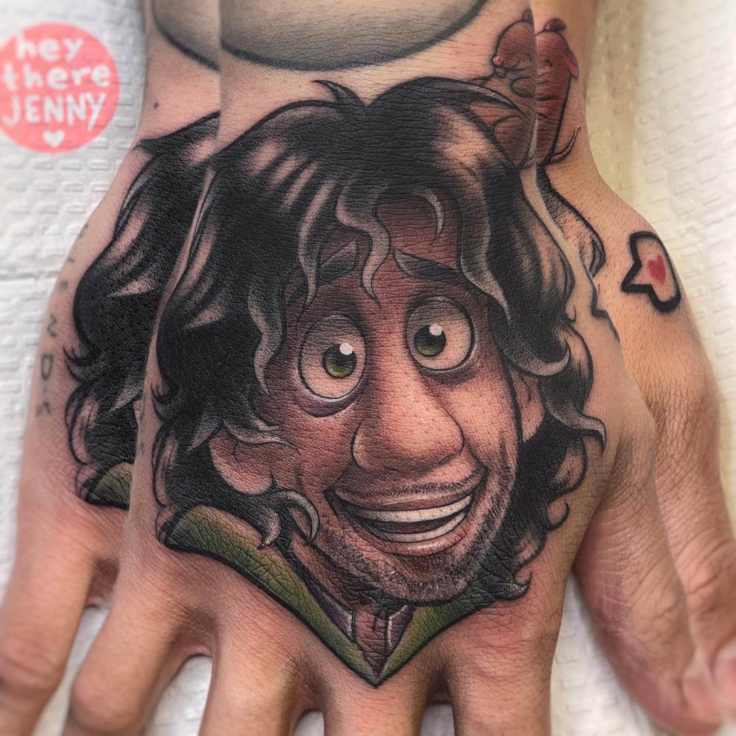 Hand Tattoo with Bruno's Face