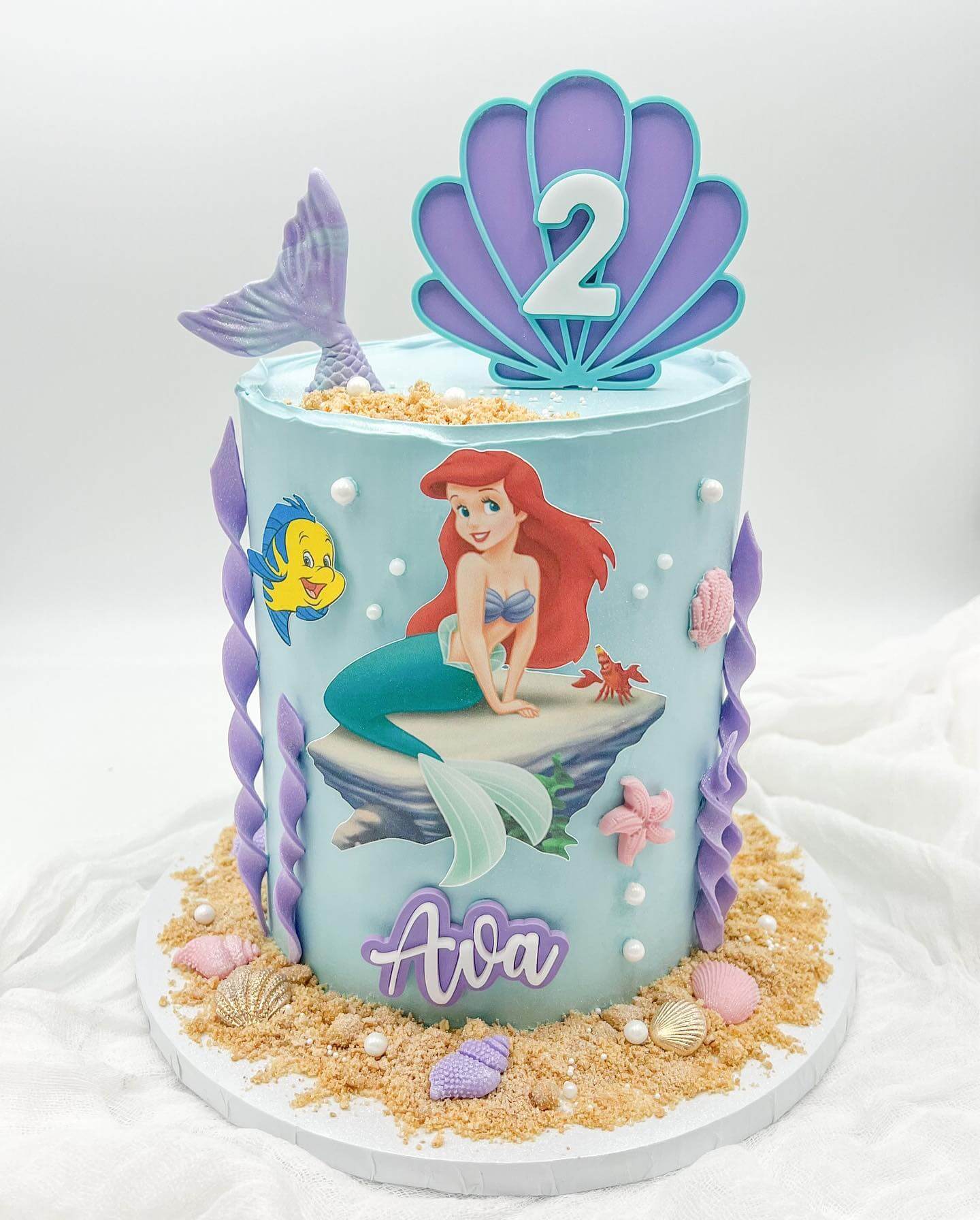 ariel little mermaid cake