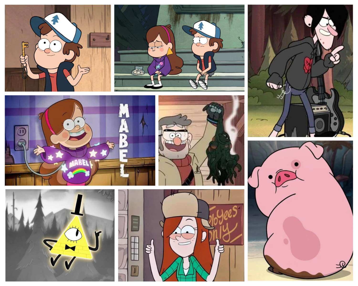 the characters of gravity falls